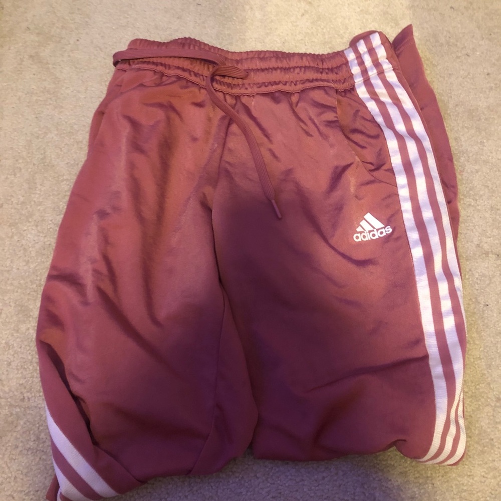 Pink adidas track pants